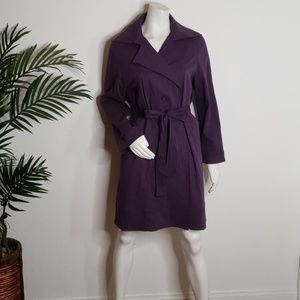 Purple Single Breast Trench Coat
